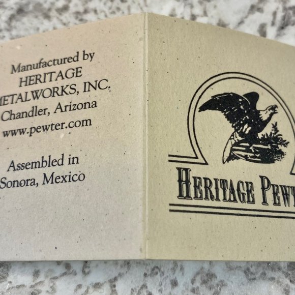 Heritage Pewter Wine Glass Pair - Pewter Hummingbirds - Picture 4 of 7